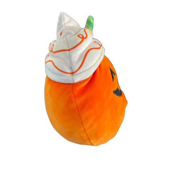 Squishmallows Lester the Pumpkin Spice Latte Jack-O-Lantern 8" Plush Pillow Toy - Picture 4 of 9